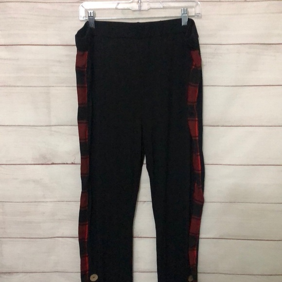 Rosegal High Waist Plaid Trim Buttoned Pants Black 4X (22) NWT - Picture 1 of 7